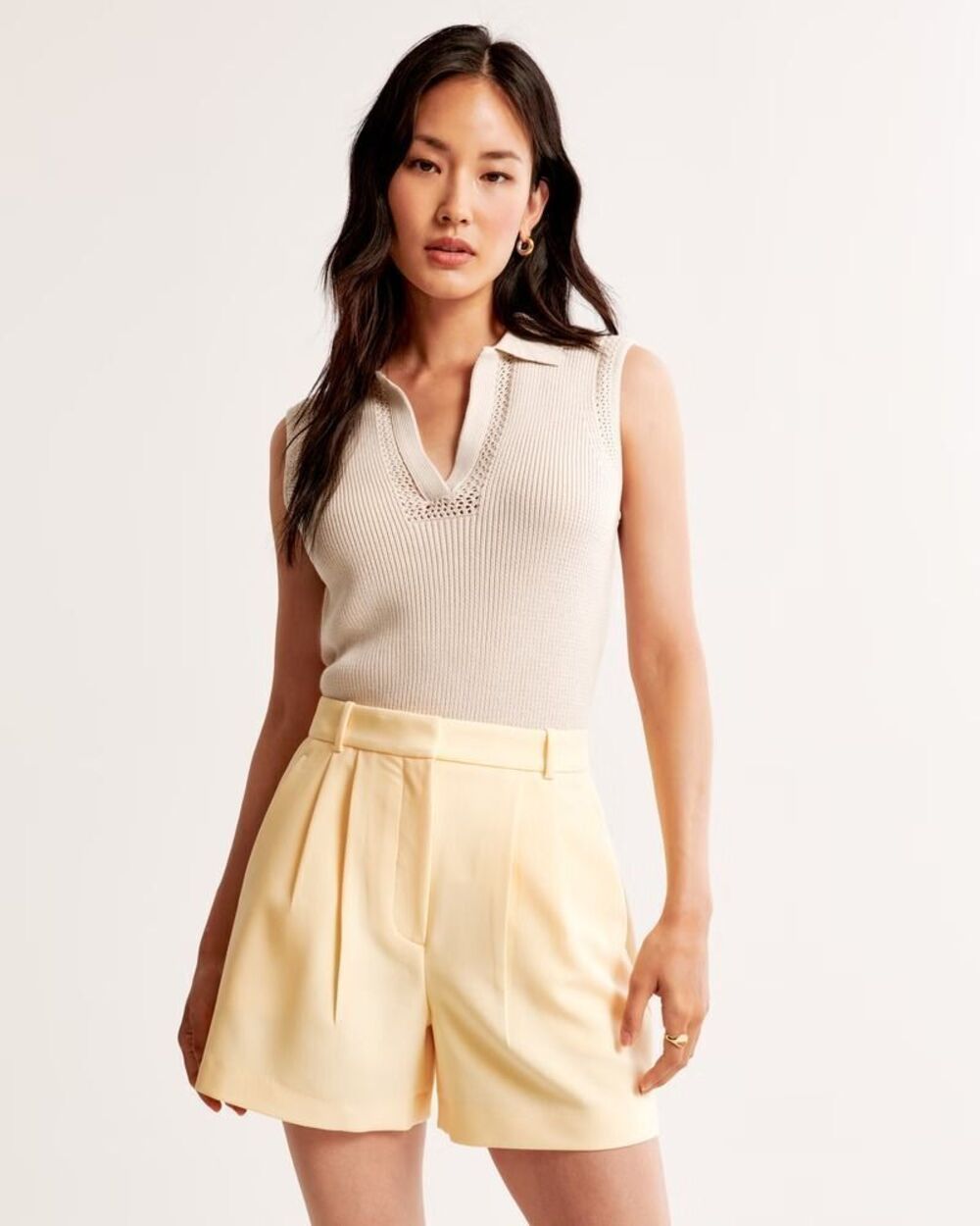 Abercrombie Sloane Tailored Shorts - Light Yellow, 33/16